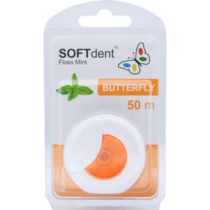 SOFTdent Butterfly Dentální niť s mátou 50m