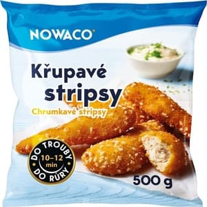 Nowaco Obalované kuřecí stripsy křupavé do trouby 500g